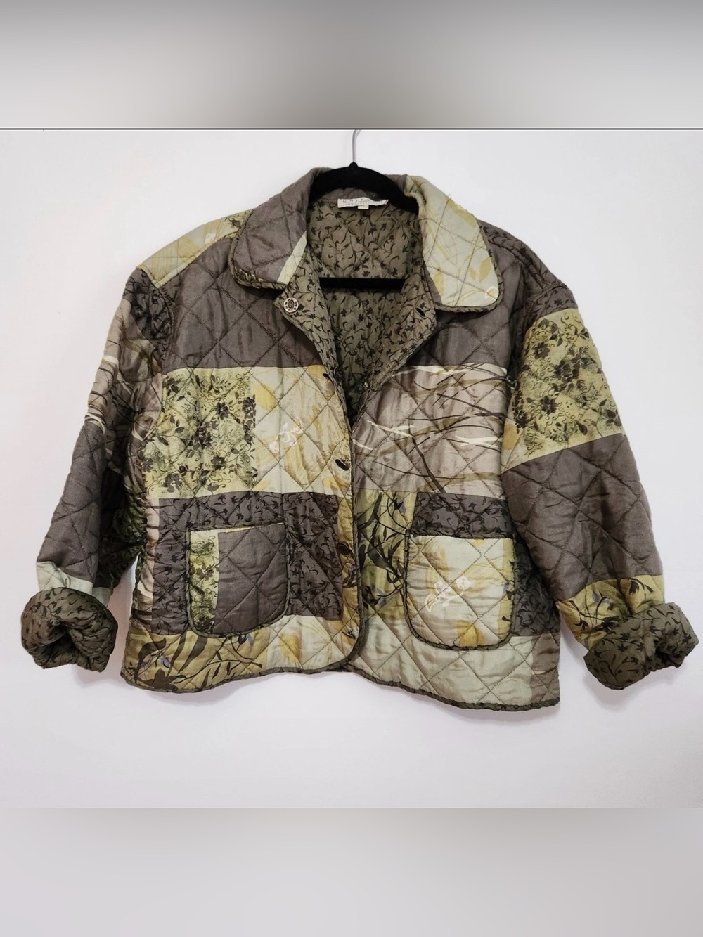 UNIF Quilted Jacket with Green and Cream Tones